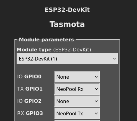 Tasmota ESP32 Configuration